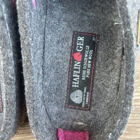 HAFLINGER Grizzly Cuoricino Clog Anthracite Small Hearts Size EU37 US6 Women's - Picture 7 of 7